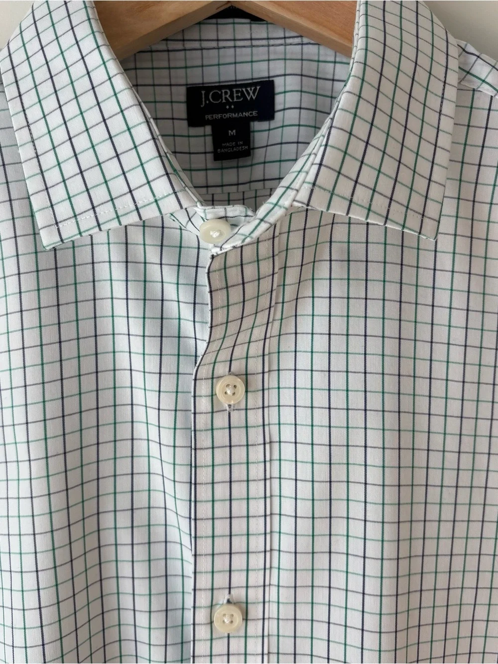 J. Crew Slim Performance Button Down, Men’s M 🤍💚💙